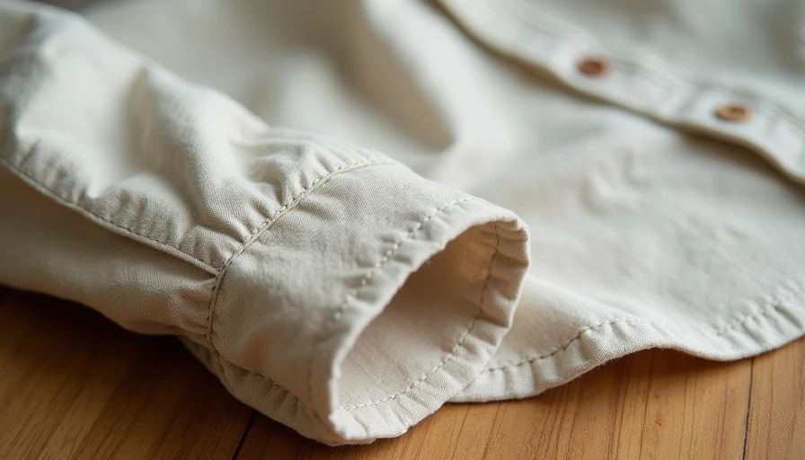 Detail of simple oatmeal linen shirt revealing hidden quality