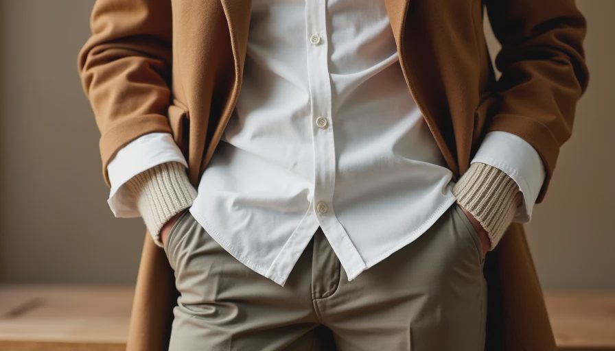 Detail showing how wardrobe pieces mix harmoniously together