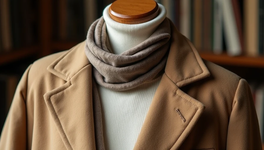 Layered camel blazer and knitwear evoking warm bookstore aesthetic