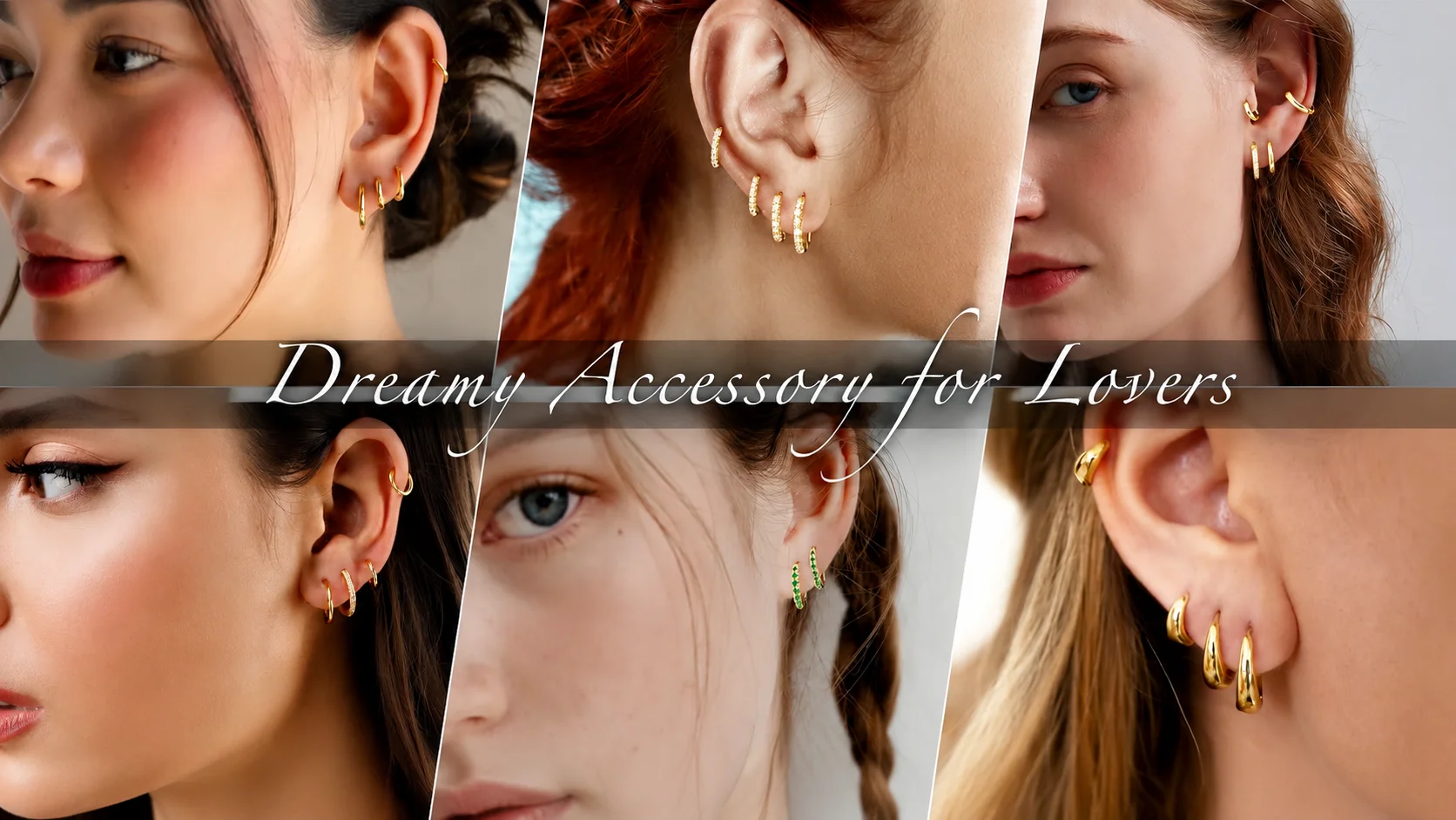 Dreamy accessory for lovers gold hoop earrings set, hypoallergenic vertical stack tiny ear hoops, and green cz accent huggies.